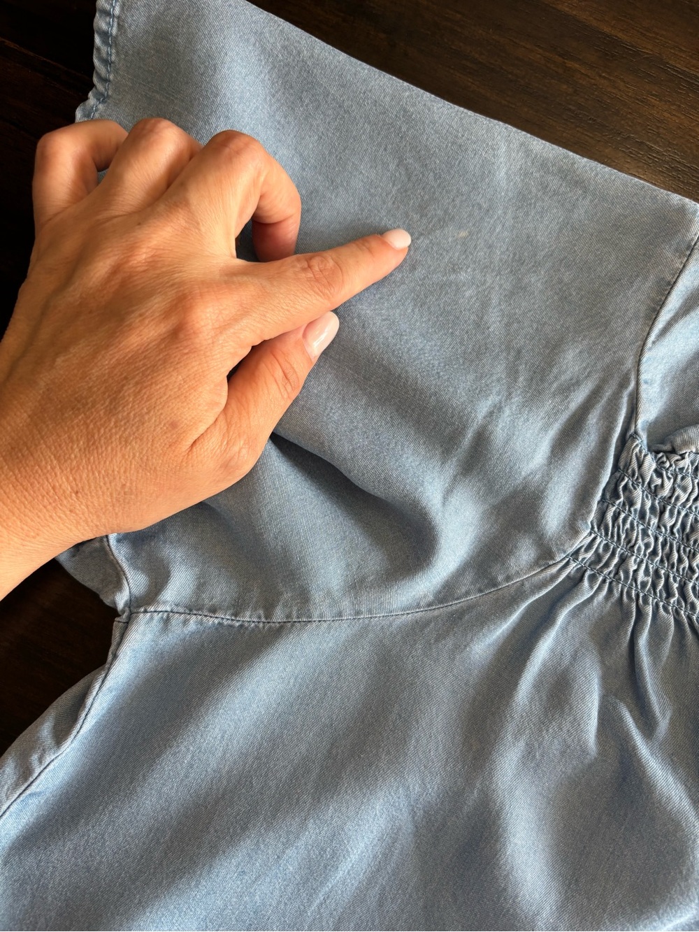 Lucky Brand Chambray Flutter Sleeve Tunic Dress 1X Boho Blue - Picture 8 of 13